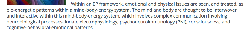 Info about how the mind-body system of energy psychology energy therapy operates from the Association of Comprehensive Energy Psychology or ACEP