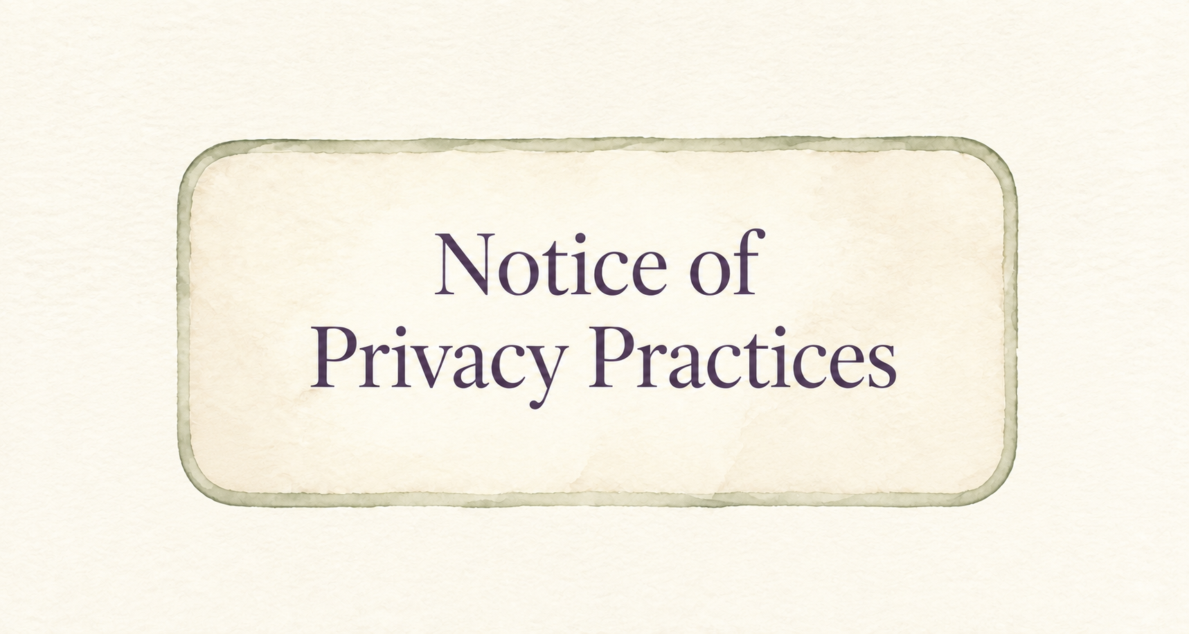 A watercolor banner with the words Privacy Policy written. Minimal watercolor privacy notice banner